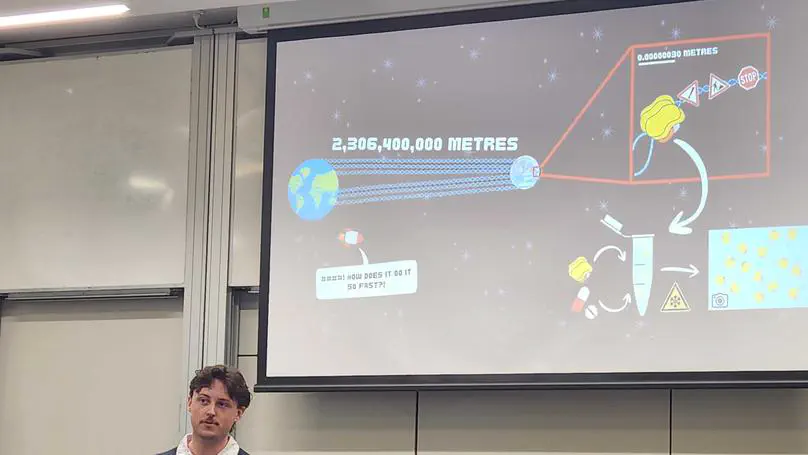 Declan wins 3MT Faculty Heat